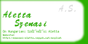 aletta szenasi business card